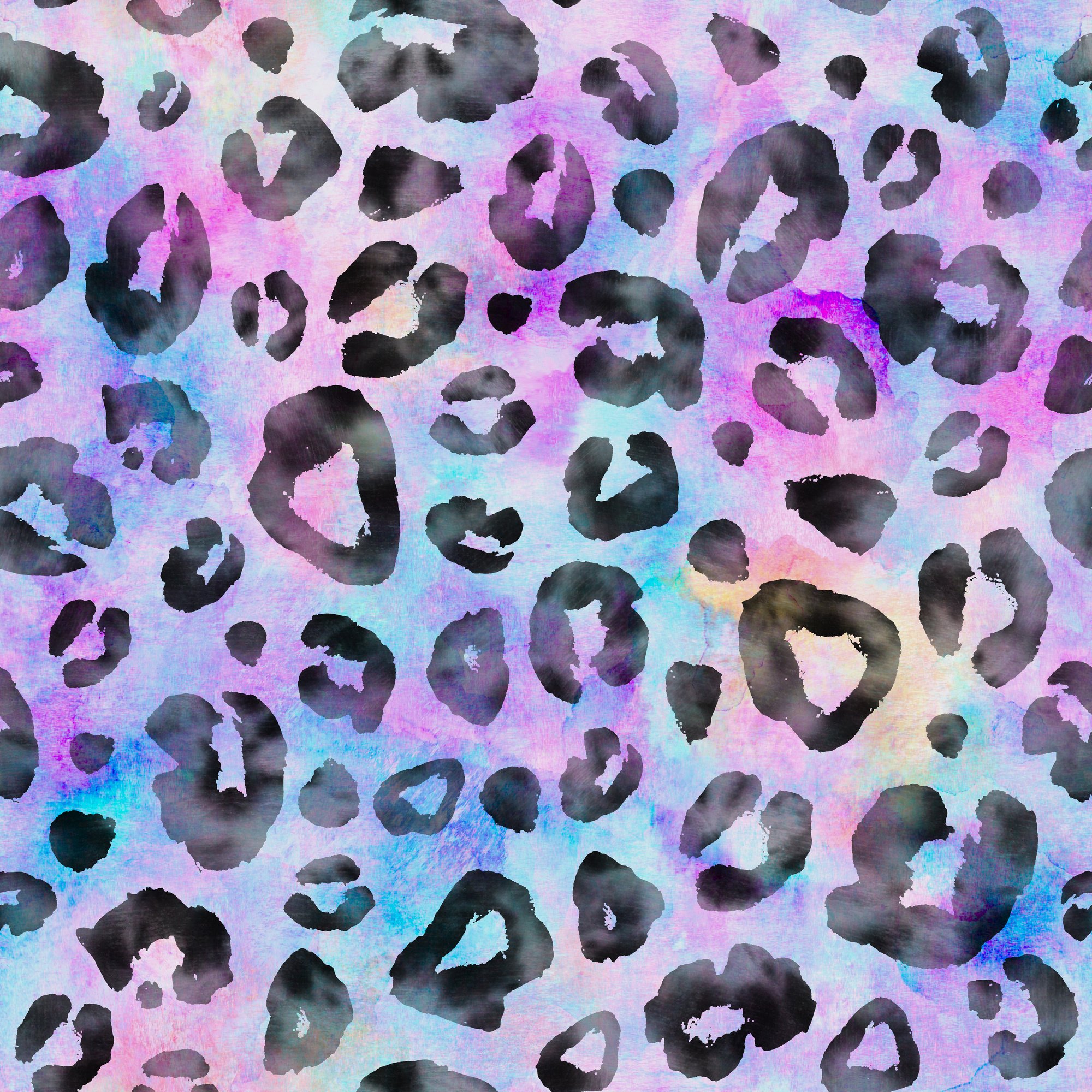 Leopard colorful watercolor seamless background